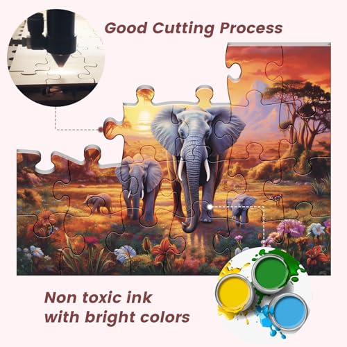 4 Pack 24 Large Piece Jigsaw Puzzles Dementia Alzheimer's Products and Activities for Elderly Seniors Puzzle Alzheimer's Cognitive Game Easy Puzzle for Adults Gift for The Elderly with 4 Storage Bag - style: 24 Large Pieces