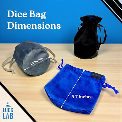 Velvet Drawstring Dice Bag - Set of Three Colors - Dungeons and Dragons Fabric/Standing Cotton Fabric Dice Bags/D&D Dice Pouch/Small Pouch/Velvet Jewelry Bag (Blue, Black, Grey) - color: Blue, Black, Grey