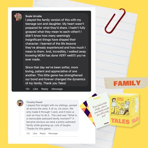 TALES 150 Conversation Cards, Perfect for Dinners, Road Trips, Classrooms & Game Nights, Gifts & Gatherings, Conversation Starters to Spark Creativity (Family Edition) - color: Family Edition