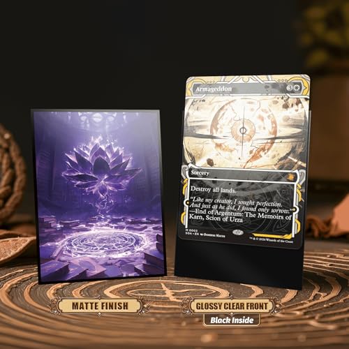 MTG Card Sleeves - Library Lotus - Ultra Clear Front & Matte Finish Back, 100 Count Standard Size Matte Art Sleeve for Magic the Gathering