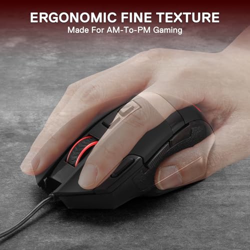 Redragon M619 Wired RGB Optical Gaming Mouse 12800 DPI Remapping Keys | Stable Lag-Free Connection, Smooth Precise Tracking, Programmable Button, Ergonomic Grip Body Comfort
