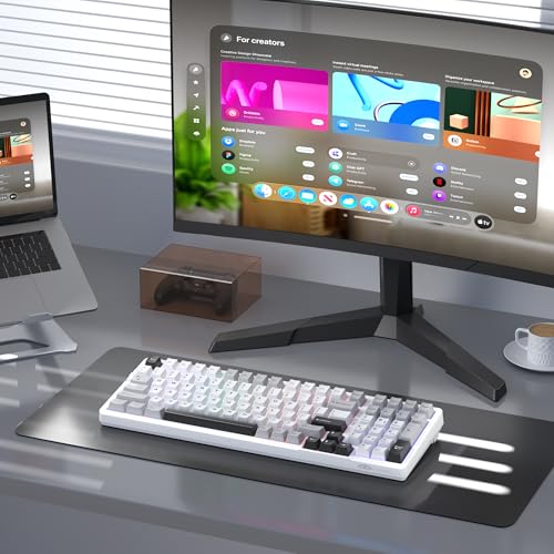 MageGee LIGHT100 Wireless Creamy Keyboard, Gasket Structure Hot Swappable, Tri-Mode 2.4G/USB-C/BT5.0 RGB Backlit Mechanical Gaming Keyboard for Win/Mac/PC, PBT Keycap, 4000mAh Battery, Grey - color: Grey Black/Blue Whale Switch