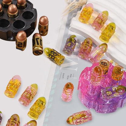 Bullet Dice and Dice Box Resin Molds Silicone Set of 7 Epoxy Resin Molds Dice Silicone Molds for Epoxy Resin for Role Playing Games Table Board Game DIY Dices Making