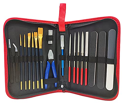 20PCS Gundam Model Tool Kit Hobby Building Tools for Hobby Repairing | Nippers Tweezers,Needle Files,Polishing Bars,Airplane Model Building Repairing and Fixing,Gundam Basic Model Assembling