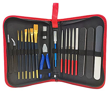 20PCS Gundam Model Tool Kit Hobby Building Tools for Hobby Repairing | Nippers Tweezers,Needle Files,Polishing Bars,Airplane Model Building Repairing and Fixing,Gundam Basic Model Assembling