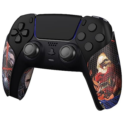eXtremeRate PlayVital Anti-Skid Sweat-Absorbent Controller Grip for PS5, Professional Textured Soft Rubber Pads Handle Grips - Ghost of Samurai - color: Ghost of Samurai