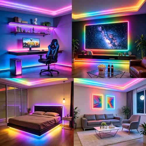 24V RGB+IC Addressable COB LED Strip Kit 16.4ft 360LEDs/M | WS2811 IC Addressable Music-Sync Dimmable Color Changing Multicolor RGB+NW LED Tape Kit for Bedroom Gaming Room Party Lights - color: RGB+IC