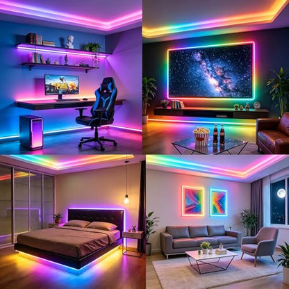 RGBW IC COB LED Strip Kit Warm White 3000K 16.4FT 24V 480LEDs/M | WS2811 IC Addressable Music-Sync Dimmable Color Changing Multicolor RGB+WW LED Tape Kit for Bedroom Gaming Room Party Lights - color: RGBW+IC+3000K