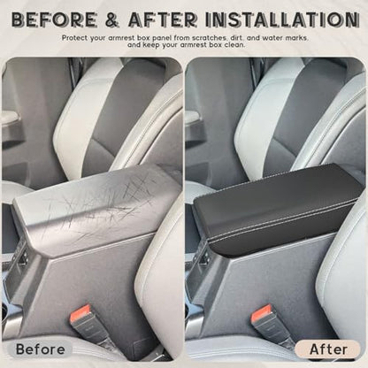 ramuel Center Console Armrest Cover for Ford Bronco 2021-2025 | Anti-Scratch ，Non-Slip ，PU Leather ，Easy Install - size: for Bronco 6th Gen