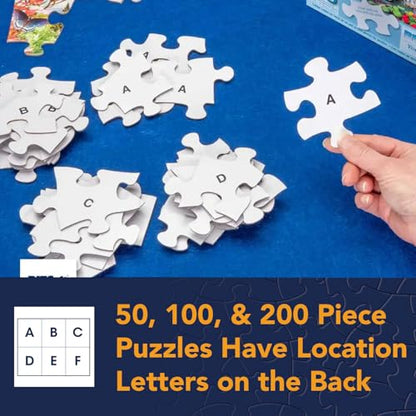 Bits and Pieces 200 Piece Puzzles for Adults, A Touch of Spring - 200 Extra Large Pieces 15" x 19" Jigsaw Puzzles - Bunnies Rabbits Floral Easter - Random Die Cut Pieces No 2 are Alike - size: 200 Piece Puzzle