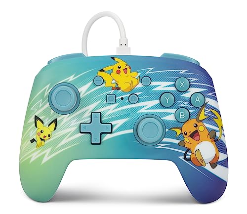 PowerA Enhanced Nintendo Switch and Switch 2 Wired Controller - Pikachu Evolution, Pokemon Switch Controller, Mappable Gaming Buttons, Officially licensed - color: Pikachu Evolution