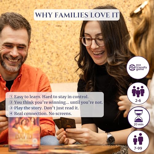 King David | Strategy Card Game | Build, Attack & Defend Kingdoms | Fast-Paced Biblical Battle Game for Families & Teens | 2–6 Players, Ages 7+, 20 min