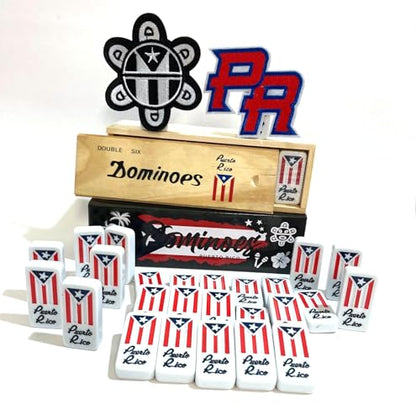 Puerto Rico Dominoes Puerto Rican Dominoes PR Flag Dominos Adult Doubles Six Boricua Accessories PR Flag Tiano edotion