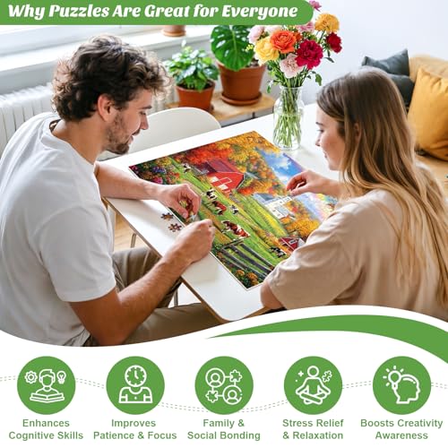 300 Piece Puzzles Jigsaw Puzzles 300 Pieces for Adults Farm Cow Puzzles for Kids Ages 8-10 Adult Puzzle Challenge Game Gift Toy for Puzzle Enthusiasts Home Decor Gift Toy 20.5x15IN - style: Farm Cow