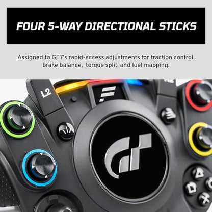 Fanatec Officially Licensed Gran Turismo DD Pro PlayStation Sim Racing Steering Wheel, Base and Pedals – Polyphony Digital Wheel, 5 Nm FluxBarrier Direct Drive, 2-Pedal Set for PC, PS5, PS4