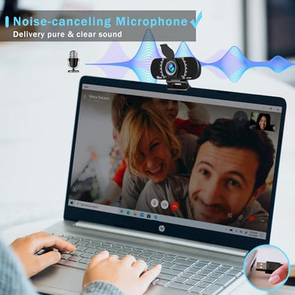 Akyta Webcam for PC, 1080P Webcam with Microphone/Tripod/Privacy Cover/Wide Angle 110°, Plug & Play USB Web Camera for Desktop Computer PC Laptop Mac Video Calling/Streaming/Zoom Conference ﻿ - color: PC HD Webcam 1080P