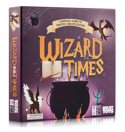 Melby Toys Wizard Times Multiplication Game - Math Games for Kids 8-12 - Fun Multiplication Board Game for Learning Times Tables 0-12 - Math Facts Games for 3rd 4th 5th Grade