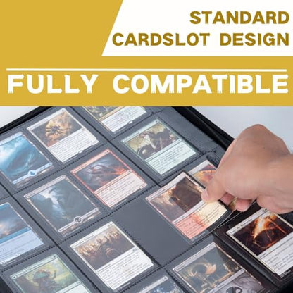 1000+ Pockets Trading Card Binder, 16-Pocket Card Ablum Compatible with MTG,Sports Cards & Other Standard Size Trading Cards (Yellow) - color: Yellow