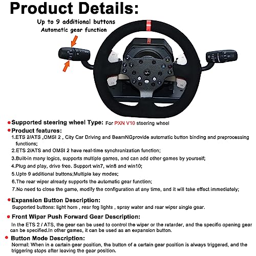 Obokidlyamor Simulator Turn Signal Wiper Light Combination Switch for Logitech G920/G923 For PXN V10 Gaming Steering Wheel Truck ATS & ETS2 Hub Trucker(For PXN V10) - size: For PXN V10
