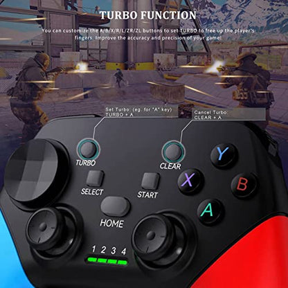 arVin Game Controller for iPhone/iOS/Android/PC/Steam Deck with Phone Holder, Turbo, Wireless Gamepad Joystick for iPhone 15/14/13/iPad/MacBook/Samsung Galaxy/Tablet, Call of Duty, Apex -Direct Play - color: Red&Blue