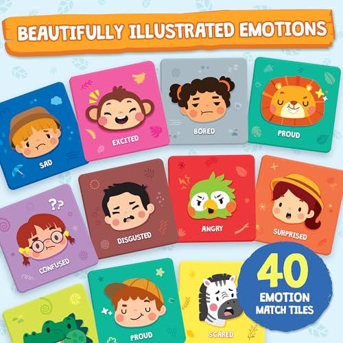 ThinkPsych Find & Match - Feelings Safari | Emotions Matching Game for Kids | Therapy Games for Kids | Social Emotional Learning Activities | Play Therapy Toys for Counselors | Ages 3+