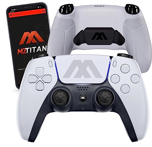 MODDEDZONE Smart Extreme Modded Controller + Anti Recoil | Back Remappable Paddles | Interchangeable Thumbsticks | Hair Triggers | Tactical Buttons | Compatible with PS5 Console & PC | APP controlled (White) - color: White