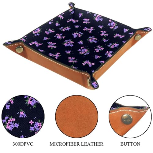 Floral Pattern Dice Tray PU Leather Dice Rolling Tray Folding Dice Holder for Dice Games, Like RPG, DND and Other Table Games - color: Multi 6