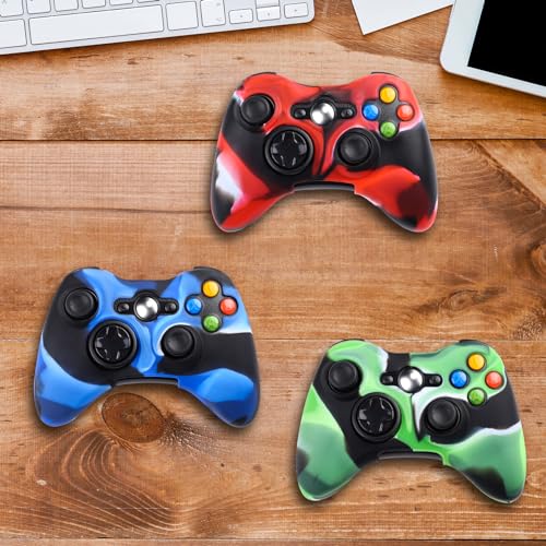 3 Pack of Xbox 360 Controller Skin, Leery Premium Super Grip Protective Skin Case Cover for Xbox 360 Controller