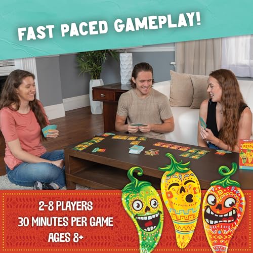 Pepper! Card Game – Fun Family & Party Game for Kids & Adults, Ages 8+, 2–8 Players, 30-Minute Gameplay, Easy to Learn Spicy Strategy Game