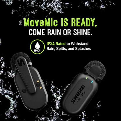 Shure MoveMic One - Pro Direct to Phone Wireless Lavalier Microphone for iPhone & Android, Bluetooth Mini Mic, 24 Hours Charge, Quick Set Up, IPX4, Compact & Portable Clip Lav (MV-ONE-Z7) - style: Single Channel