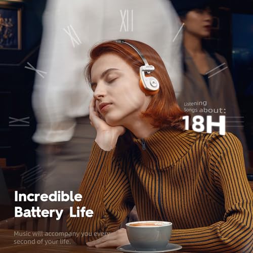 okcsc Classic Retro Headphones, Retro Style, BT Wireless On-Ear Headsets, Ultra Lightweight Retro Headsts/40mm Class Composite Film/80s 90s Design/BT 5.3 & Wired Two Connection Modes, BT/Silver - color: Silver, size: Bluetooth