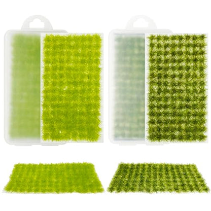 Cayway 2 Color Static Grass Tuft Terrain Kit - Resin Scenery Miniature Shrubs Bushes for Train Landscape Railway Artificial Grass Modeling - color: 2 Color