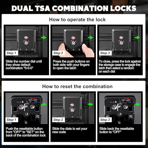 Kabinka Graded Card Case, Aluminum Alloy Graded Card Storage Box | Holds 140 Card Slabs, Sports Trading Card Case with TSA Combination Lock, Fits PSA/CSG/CGC/SGC/BGS, Black - color: Black