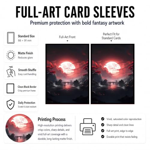 MTG Card Sleeves Matte -100 PCS Trading Card Game, Size 2.6 x 3.6 inches, Suitable for All TCG Card Games Protective (Redyue) - color: Redyue