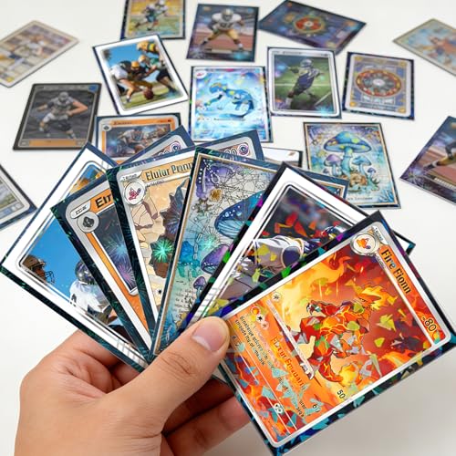 DEDC MTG Card Sleeves 200CT (Firework+Broken Stone) Holographic Front & Matte Finish Back Smooth Shuffle Standard Size 4 Mil Tear Resistant Art Cards Sleeve for Magic The Gathering - style: Front Holographic Back Black Matte
