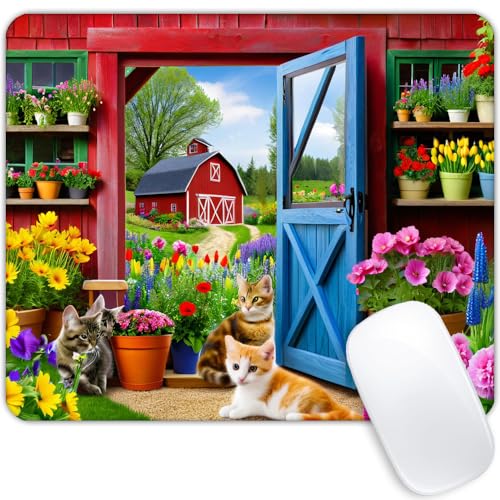 Square Mouse Pad Garden Farm,Gaming Mouse Pads for Desk,Soft Computer Waterproof Non-Slip Mouse Mat - color: Garden Farm