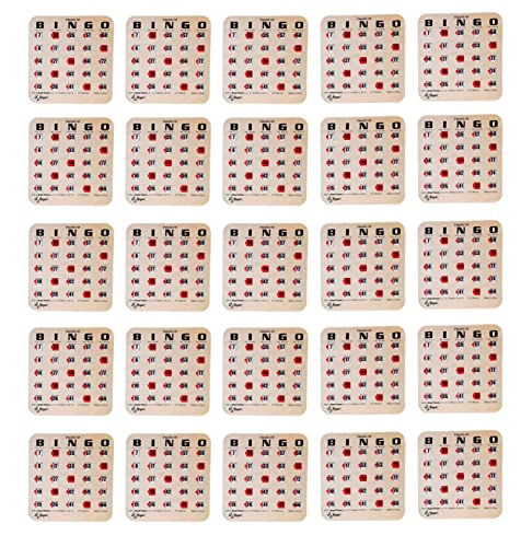 Regal Bingo Bulk Bingo Cards with Sliding Windows - Reusable Large Print Bingo Game Cards for Adults Large Group - 25 Pack, Woodgrain - color: Woodgrain, size: 25 Cards