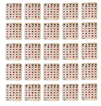 Regal Bingo Bulk Bingo Cards with Sliding Windows - Reusable Large Print Bingo Game Cards for Adults Large Group - 25 Pack, Woodgrain - color: Woodgrain, size: 25 Cards