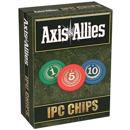 Renegade Game Stuidos Axis & Allies IPC Chips - 75 Weighted Strategy Tokens & Tray | Premium 1-5-10 denominations replace paper money with casino-quality weighted chips compatible with any game edition