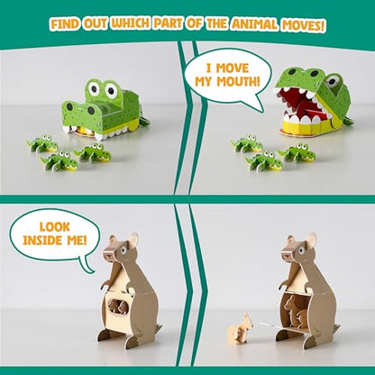 BONNYCO 3D Puzzles for Kids Toys Jungle Animals Pack 8. 3D Puzzle Jigsaw 6-8 9-13, Educational Girl and Boy Toys. Gifts for Kids Activity, Birthday Gifts for Boys. Rompecabezas 3-D Foam, Christmas
