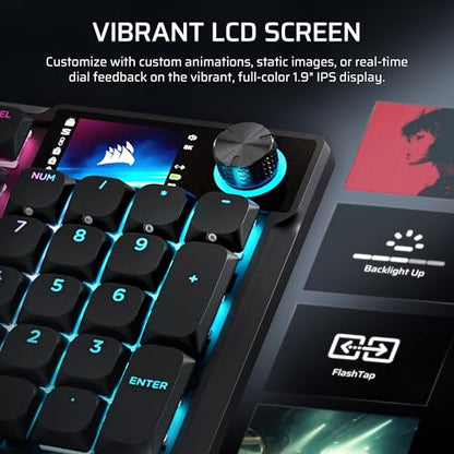 Corsair Vanguard AIR 99 Wireless RGB Gaming Keyboard – US QWERTY – Black | 99% Layout, Low-Profile, Optical-Mechanical, OPX Switches, 8000Hz, Stream Deck Integration, Flashtap SOCD - color: Black