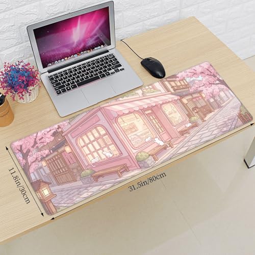 Extended Gaming Mouse Pad, Large Mouse Mat, XL Desk Pad for Keyboard and Mouse, Non-Slip Rubber Base & Stitched Edges for Gamer Office 31.5x11.8 in - color: 14
