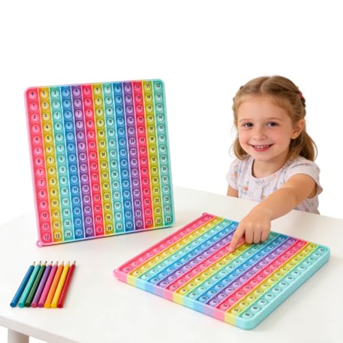 Macaron Multiplication Table Game and Addition Numbers pop Flash Cards Fidget Math Toys, Stress Relief Fidget Learning Game Fidget Math Toys （1 PCS）