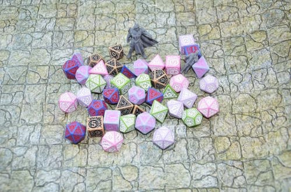 SmartDealsPro Retro Polyhedral Dice Sets with Pouches for D&D DND RPG MTG Dungeon and Dragons Table Board Roll Playing Games D4 D6 D8 D10 D% D12 D20 - color: 6-color Retro Sets 2