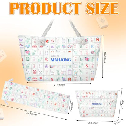 Ceenna American Mahjong Set Complete 160 Pcs Tile/Pushers/Carrying Bag/dice/Chips, 1.2 Inch Green Back Melamine Mahjong Tiles, Hand Carved Pattern for Adult Mah Jong, Beginners(Cute) - style: Cute