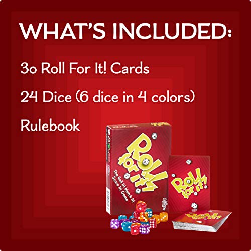 Calliope Roll for It! Red Edition, Fast Dice Rolling Card Game, 2-4 Players | Race to 40 Points, 15 to 20 Minute Gameplay, Combine with Purple Edition for up to 8 Players, For Friends and Family Ages 8+ - color: Red