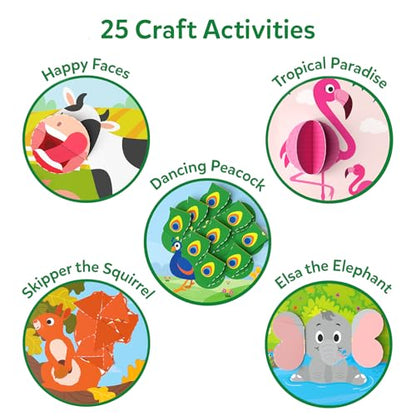 Skillmatics Scissor Skills Preschool Activity Book – Snip Snip Animals | 25 Cutting Activities for Preschoolers, 2 Child–Safe Scissors, Felt Craft Kit, Fun Gift for Kids Ages 3, 4, 5, 6, 7 - style: 5. Animals