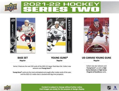 2021 2022 Upper Deck Hockey Series #2 Factory Sealed Unopened Blaster Box of Packs Possible Young Guns Rookies and Jerseys