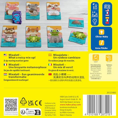 HABA Mixalotl: Fast-Paced Animal Matching Game for Kids Ages 4+, Family Card Game with Mixed-Up Sounds & Reactions, Fun for Children and Adults