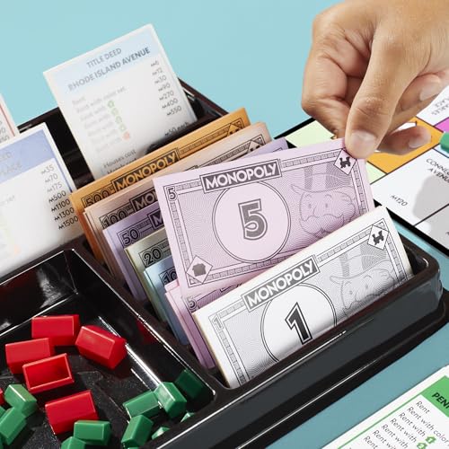 Monopoly Board Game | Classic Game with Storage Tray and Larger Tokens | Ages 8+ | 2 to 6 Players | Family Games for Kids and Adults | Kids Gifts